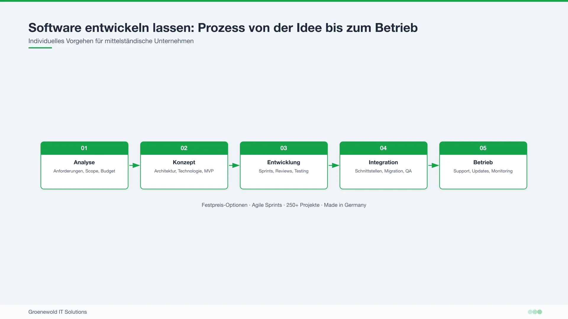 Software entwickeln lassen mit strukturiertem Analyse-, Entwicklungs- und Integrationsprozess