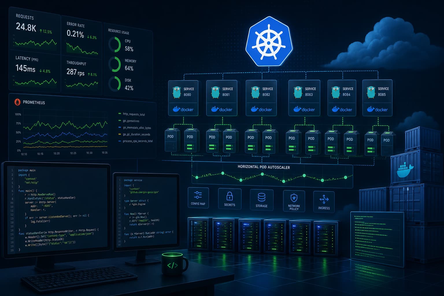 Go Microservices auf Kubernetes – Container, Monitoring und skalierbarer Cloud-Betrieb