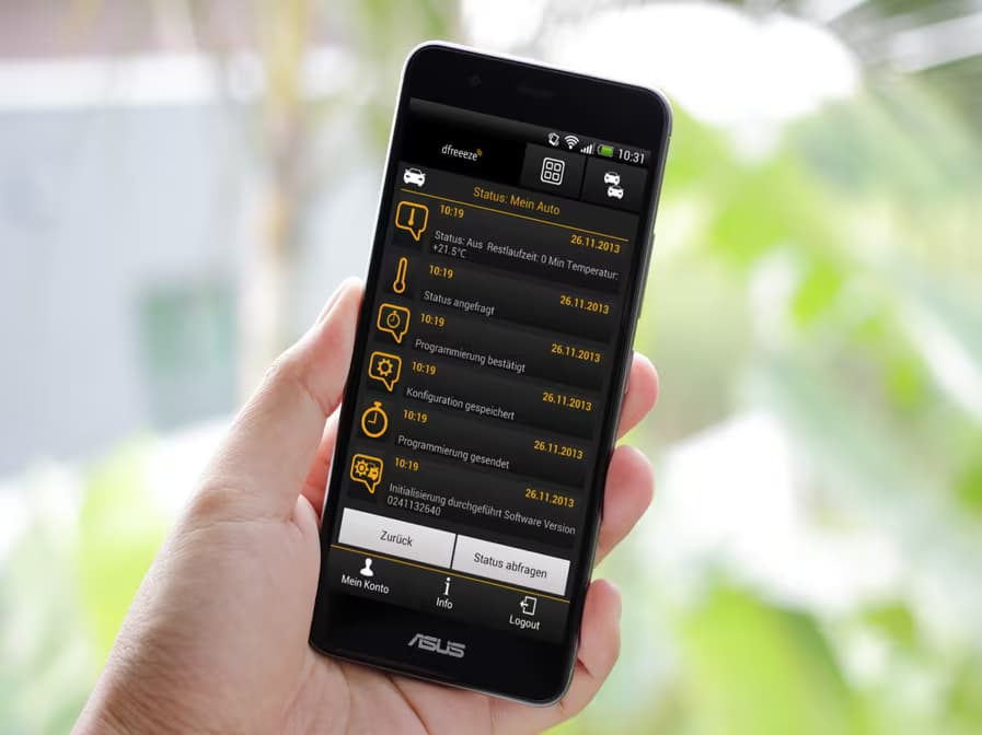 dfreeeze Fahrzeug-Steuerungs App