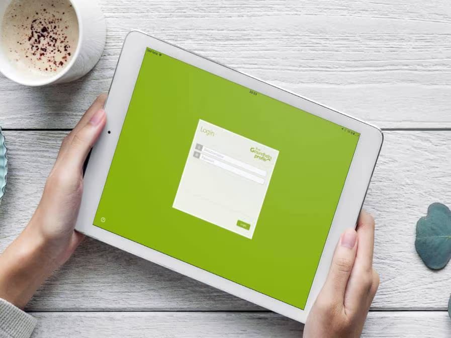 Grünes Profil Login App