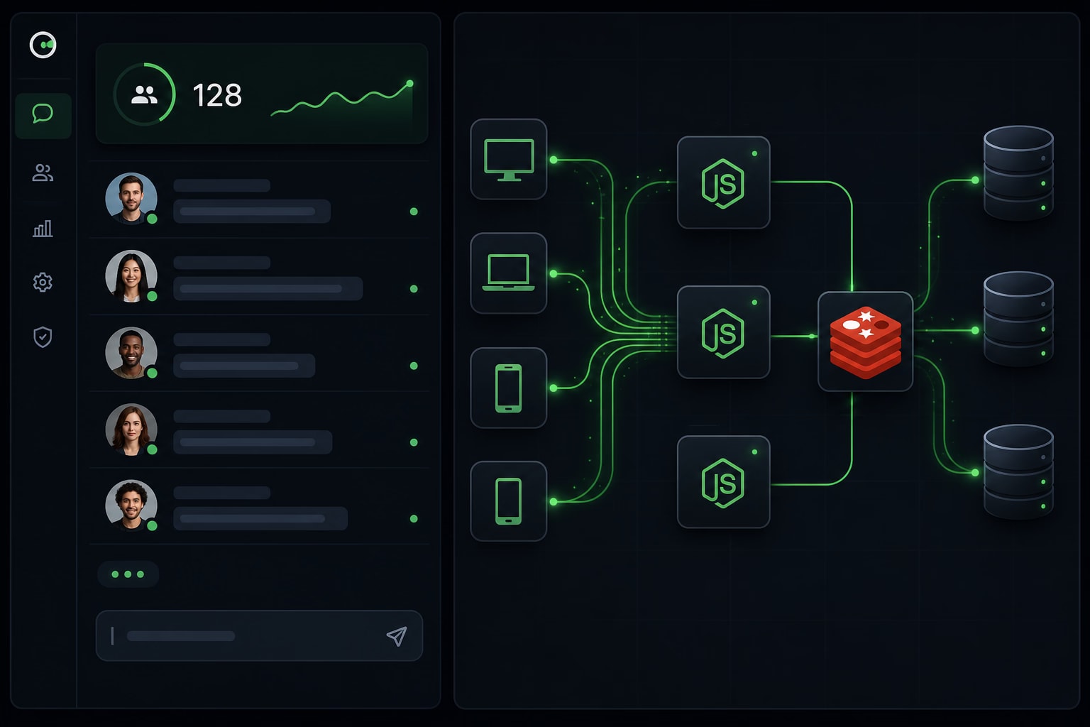 Node.js Echtzeit-Backend – WebSockets, Live-Dashboard und Redis Pub/Sub