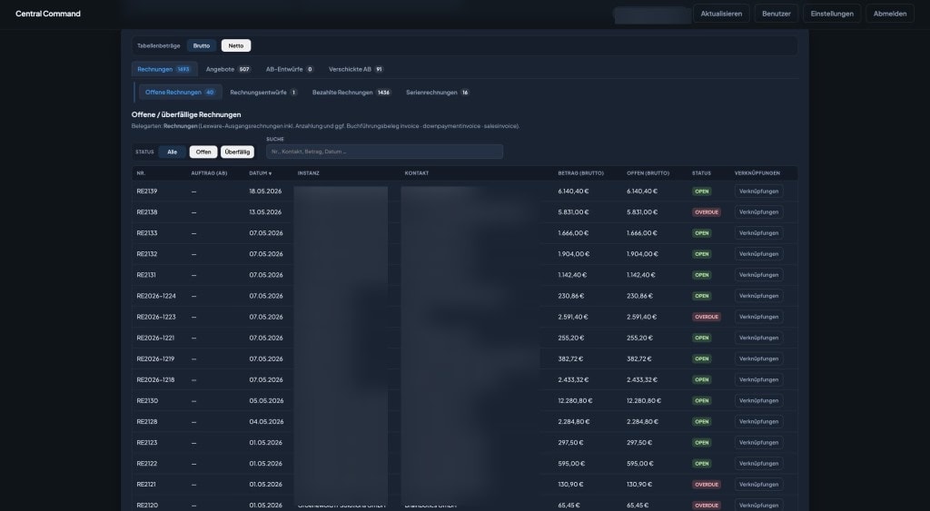 Central Command – control centre for Lexware, Clockify & Timebutler – Screenshot 2 of 2 of the application