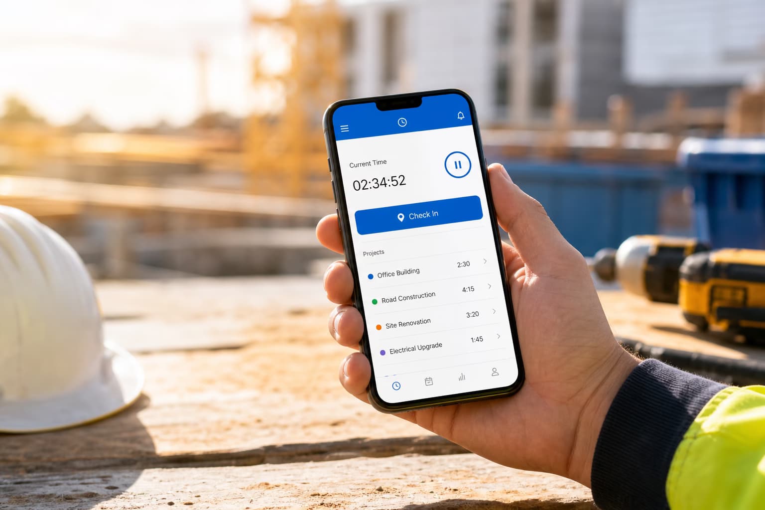 Zeiterfassung Software – mobile App mit Stoppuhr, Projektzeitbuchung und Auswertungs-Dashboard für Außendienst, Handwerk und Projektarbeit Zeiterfassung Software – mobile App mit Stoppuhr, Projektzeitbuchung und Auswertungs-Dashboard für Außendienst, Handwerk und Projektarbeit