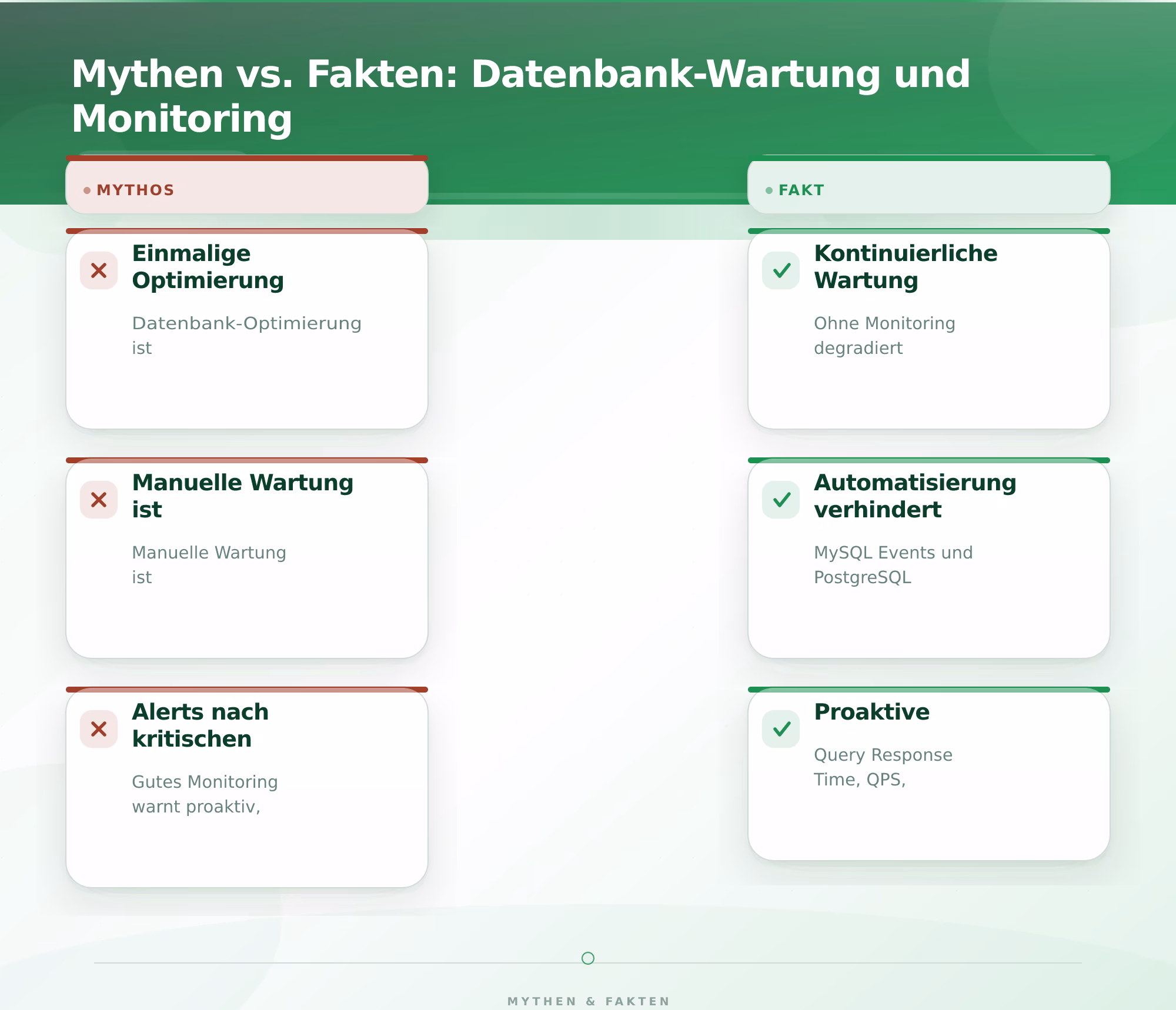 Mythen vs. Fakten: Datenbank-Wartung und Monitoring – Datenbank Optimierung Performance verbessern