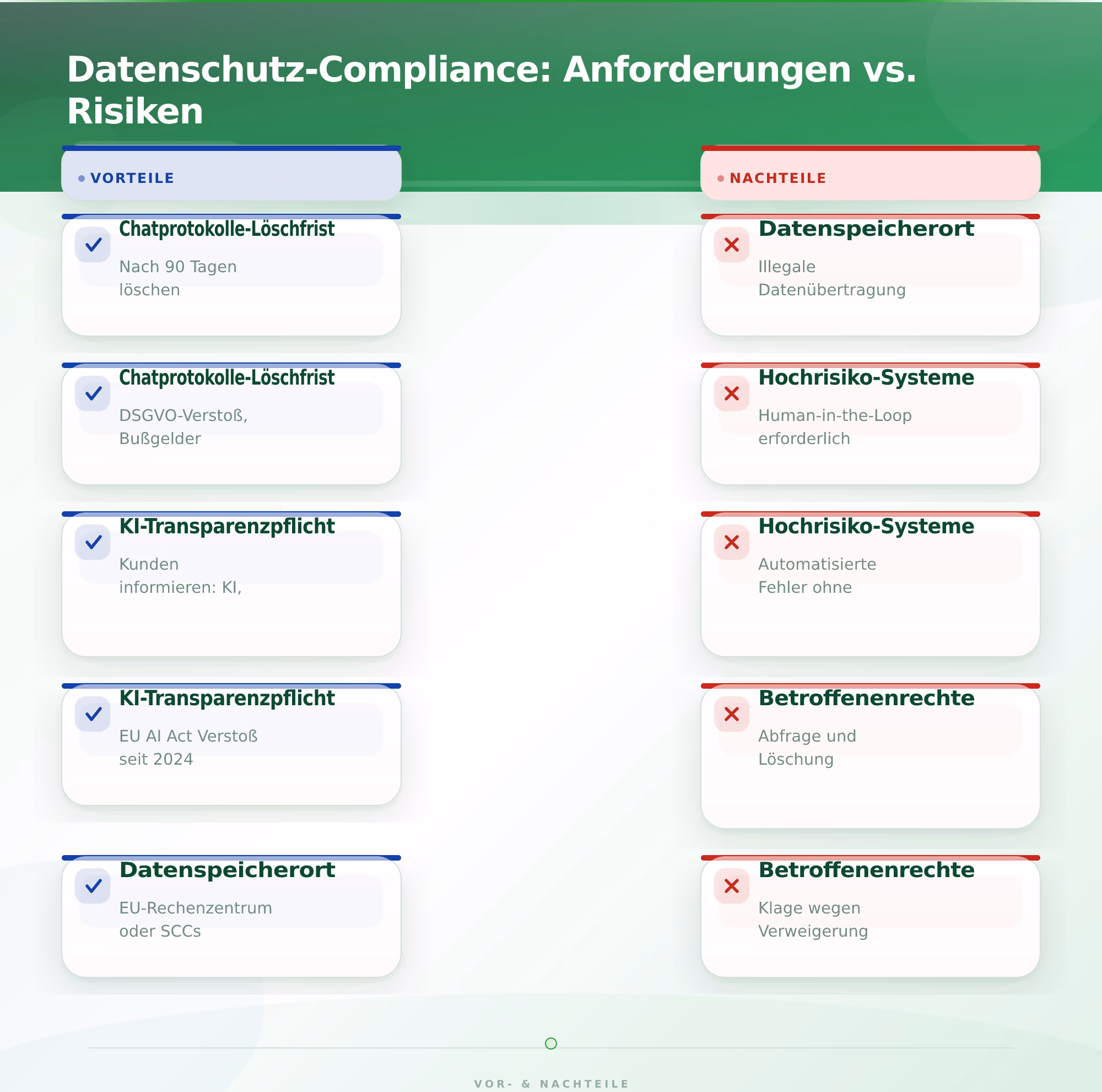 Datenschutz-Compliance: Anforderungen vs. Risiken – KI Chatbot für Kundenservice implementieren