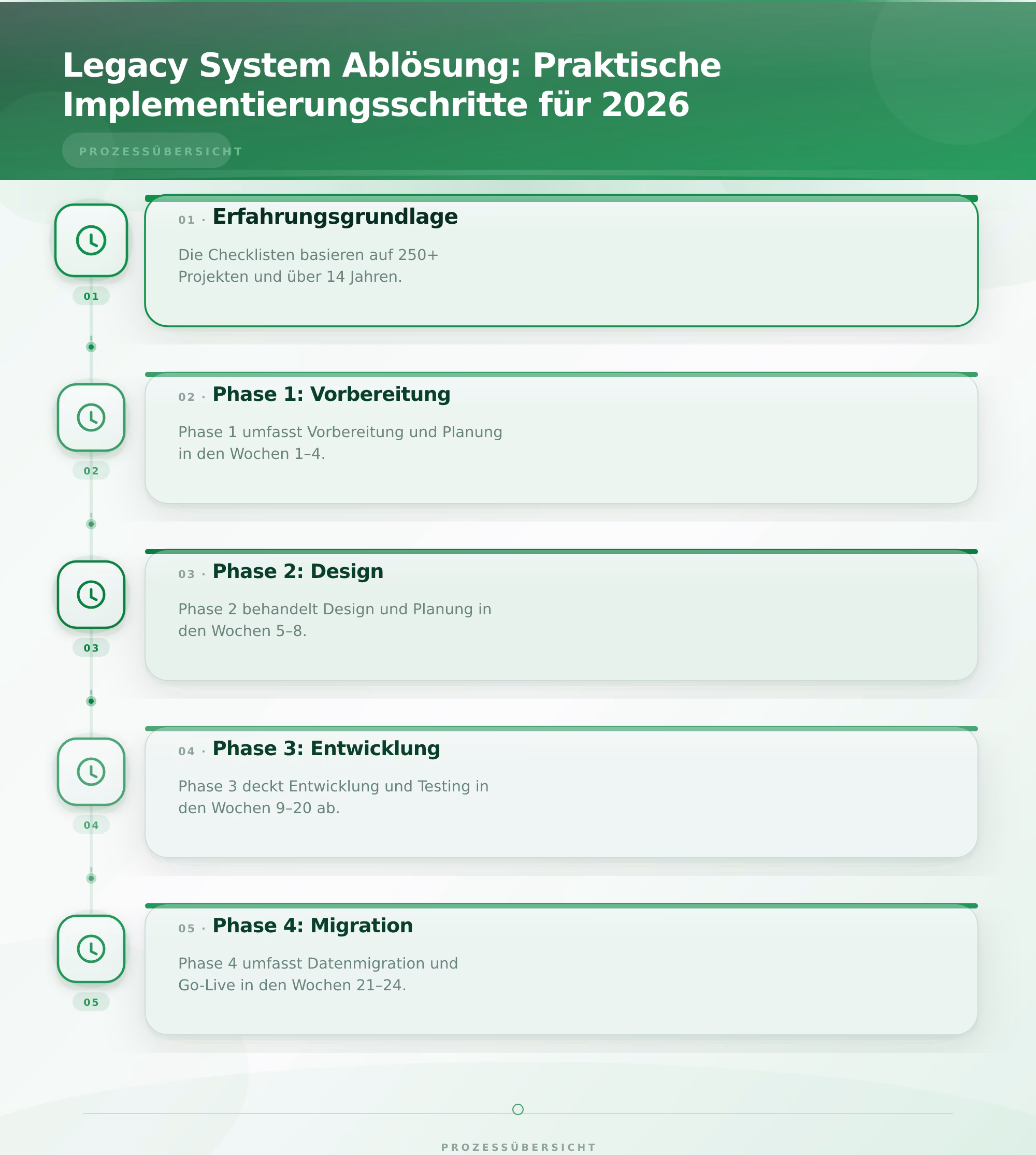 Fünf Phasen der Legacy-System-Ablösung 2026 – Legacy System Ablösung Risiken minimieren