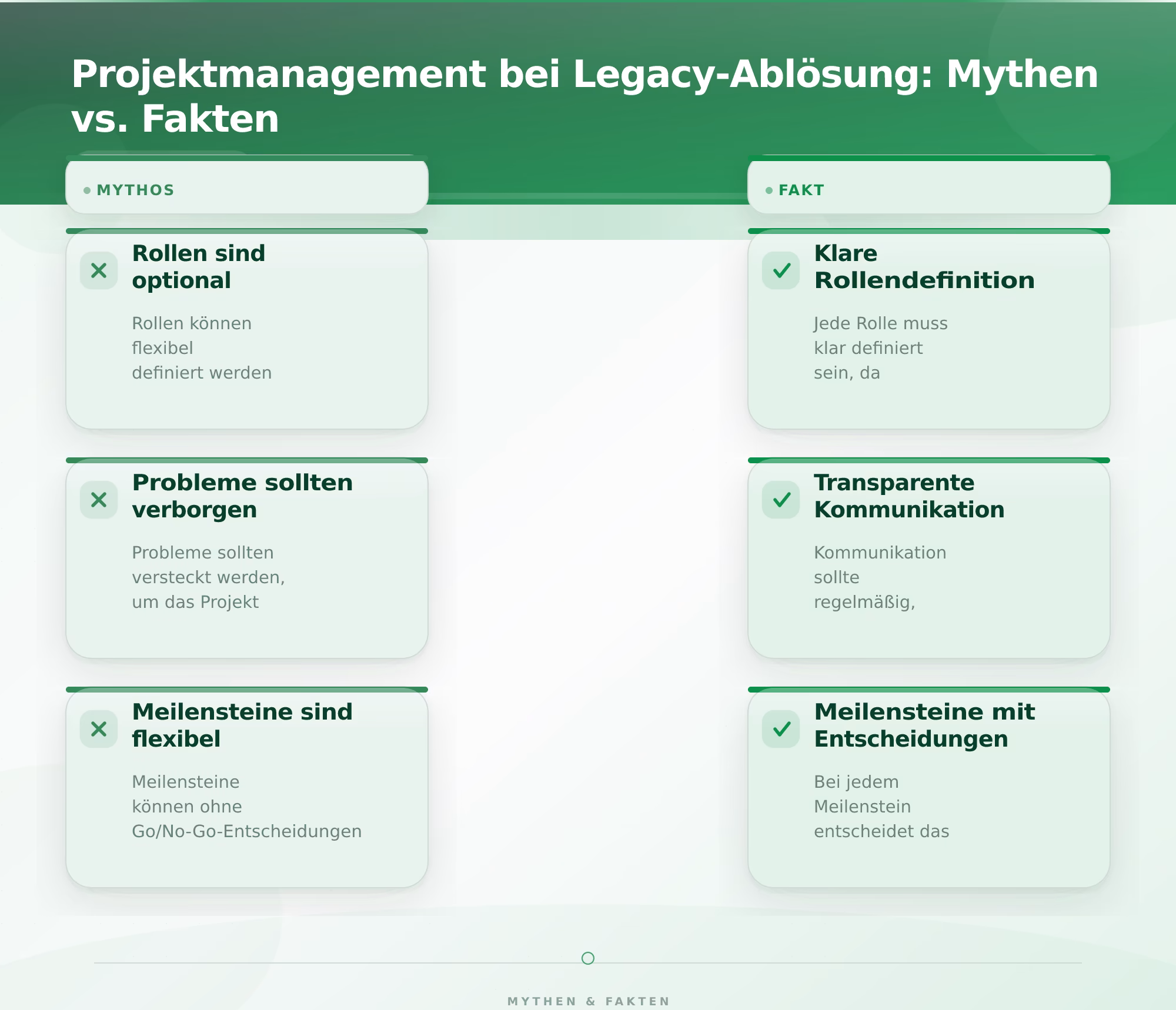 Projektmanagement bei Legacy-Ablösung: Mythen vs. Fakten – Legacy System Ablösung Risiken minimieren