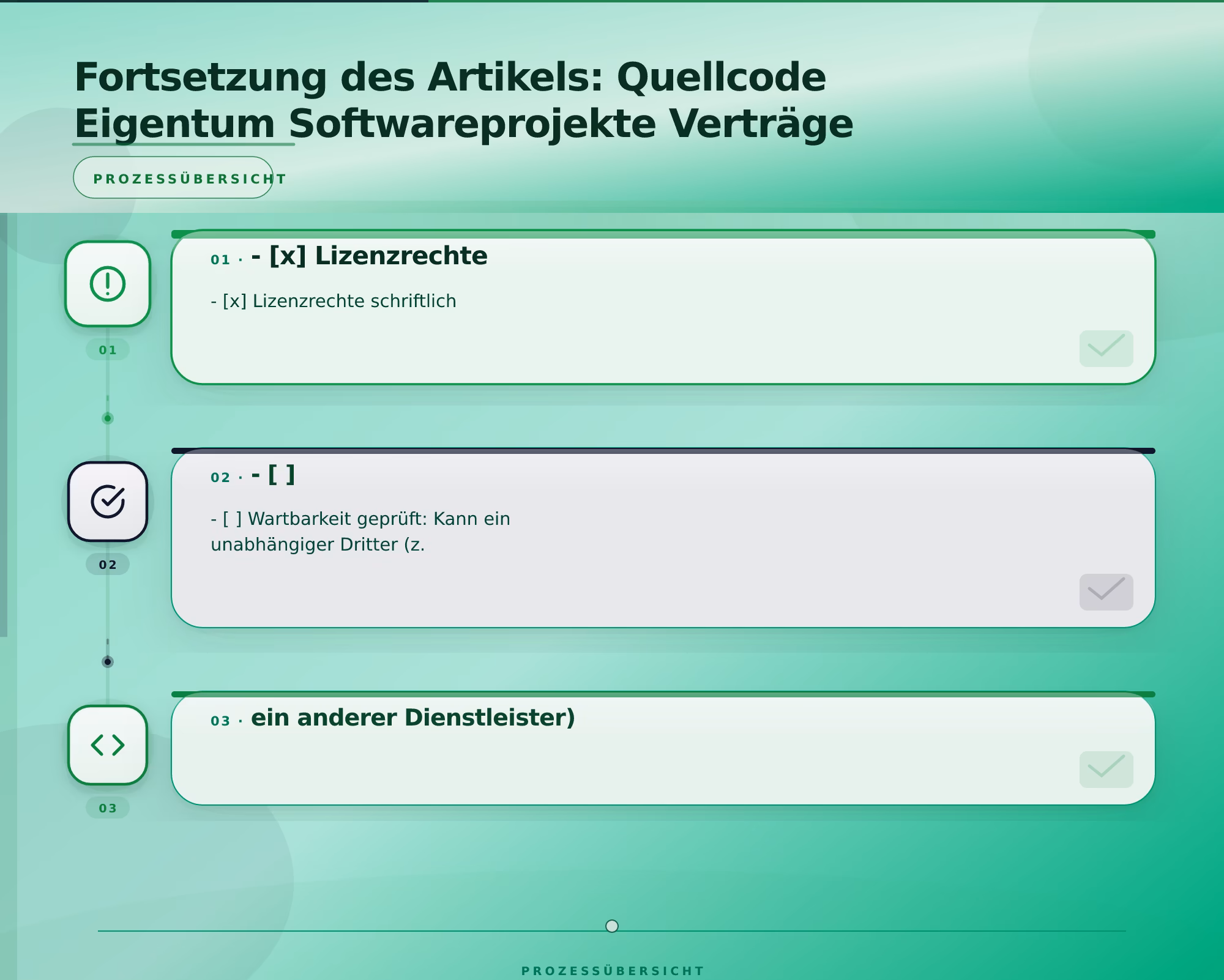 Fortsetzung des Artikels: Quellcode Eigentum Softwareprojekte Verträge