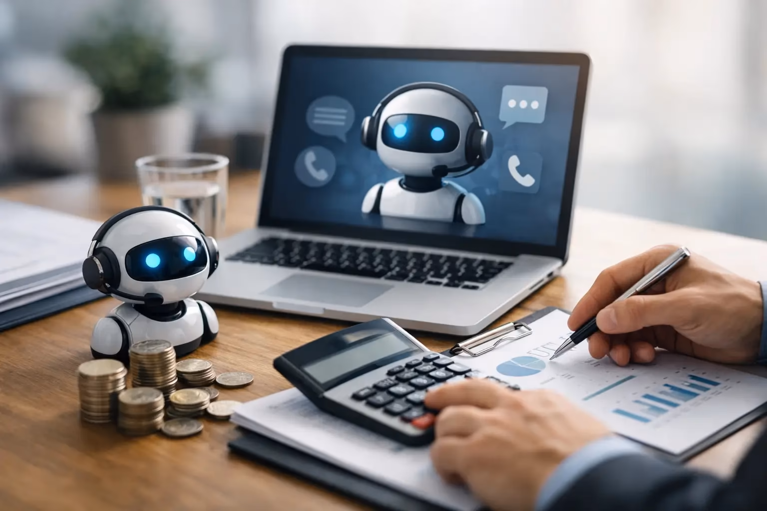 Telefonbots Kosten realistisch kalkulieren – Titelbild Telefonbots Kosten realistisch kalkulieren – Titelbild