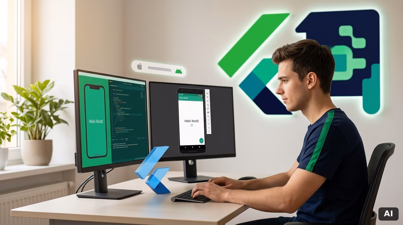 Was ist der Unterschied zwischen nativen Apps und Cross-Platform-Entwicklung mit Flutter? Definition & Praxis – Titelbild