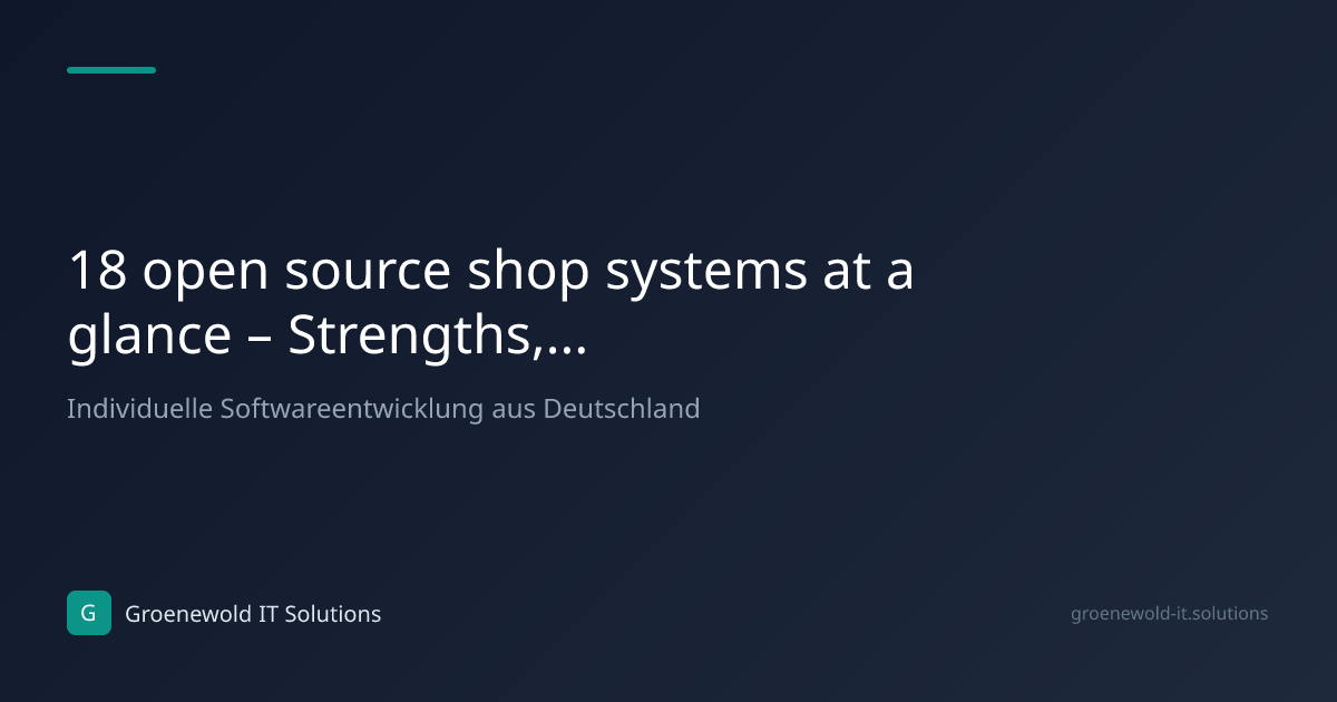 Article: 18 open source shop systems at a glance