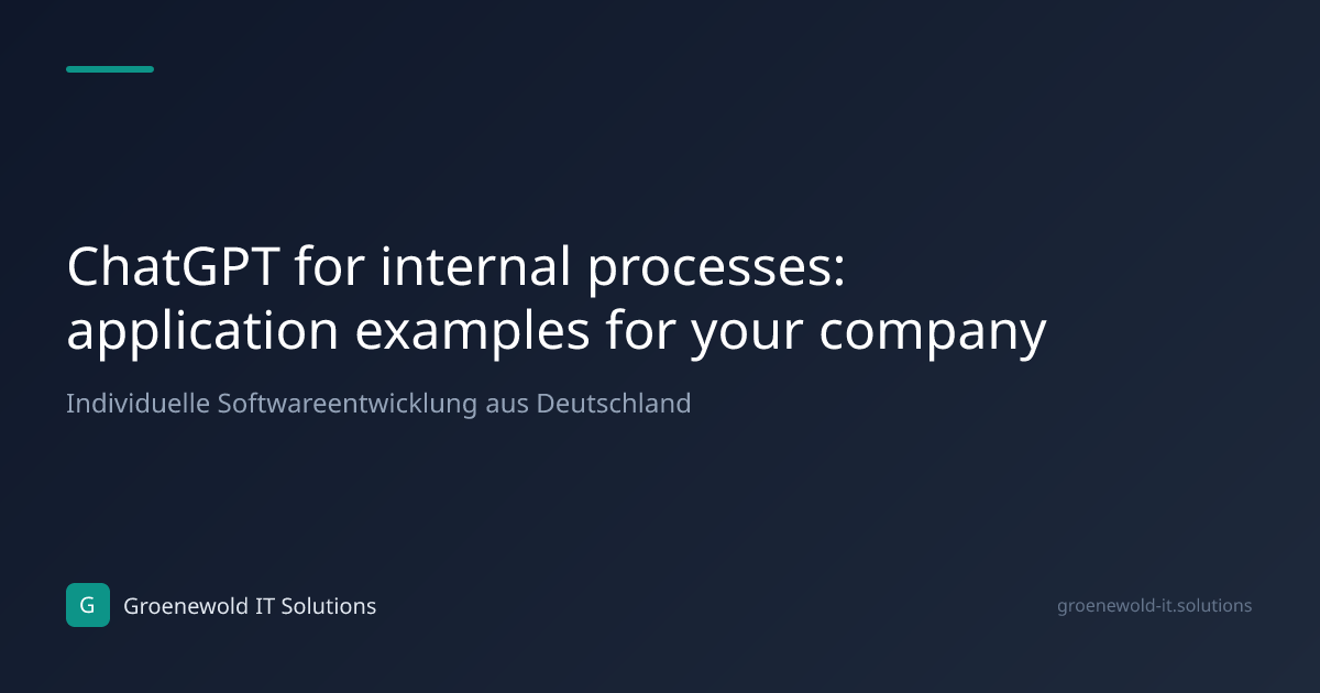 Article: ChatGPT for internal processes: application…