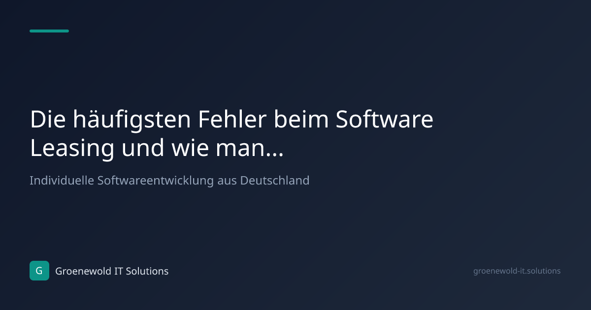 Fachartikel: Die häufigsten Fehler beim Software…