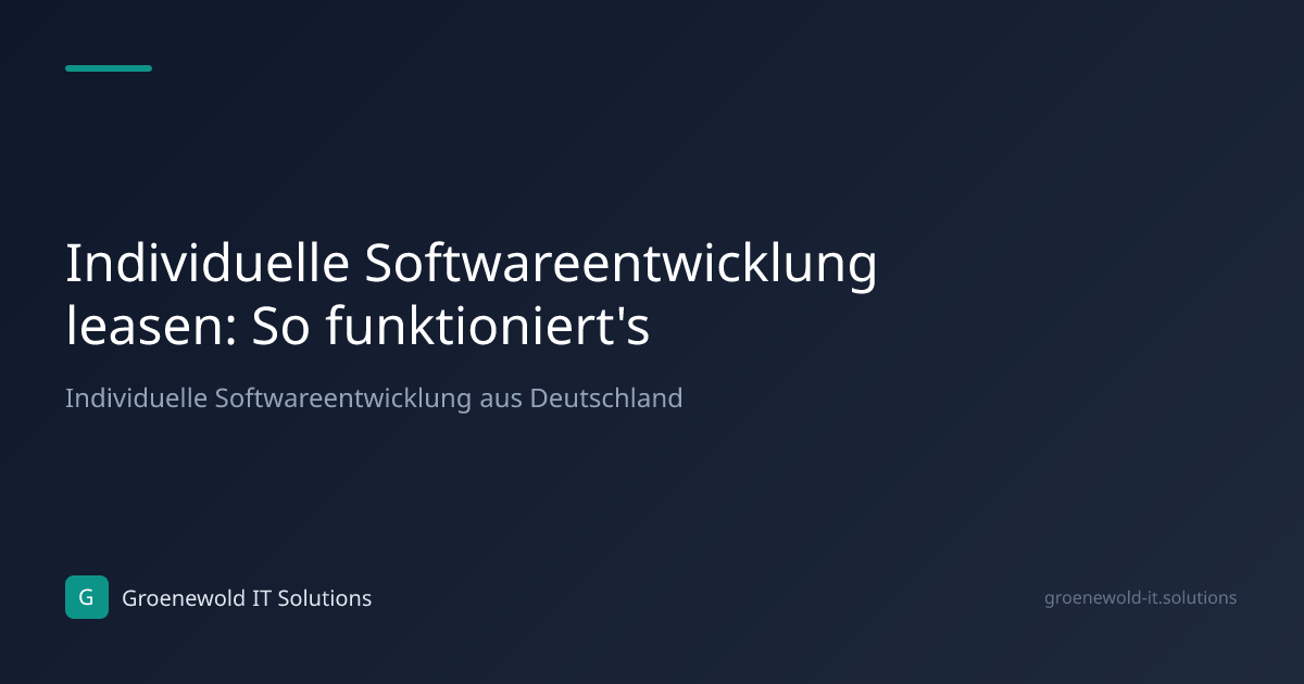Fachartikel: Individuelle Softwareentwicklung leasen:…