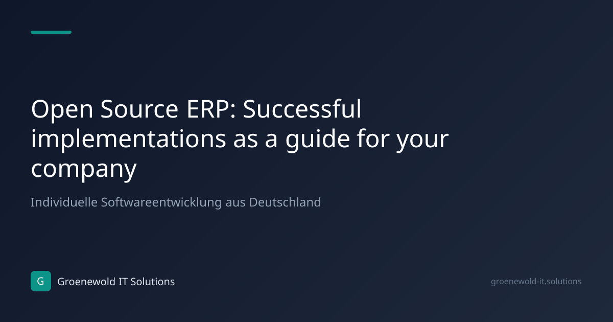 Article: Open Source ERP: Successful implementations as…
