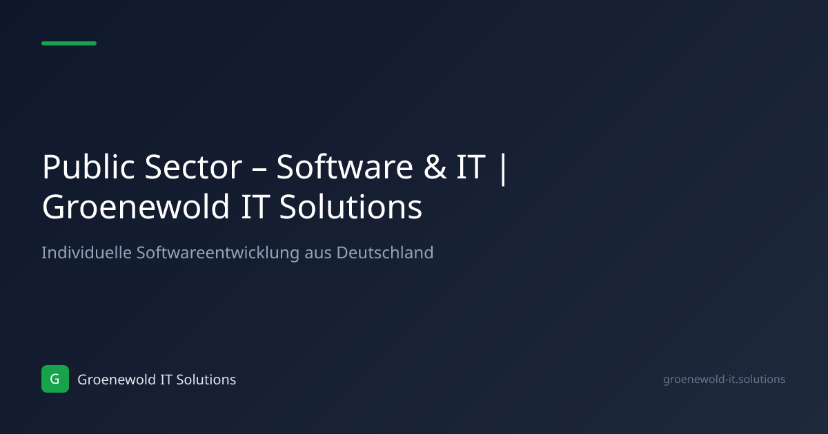 Public Sector – Software & IT | Groenewold IT Solutions