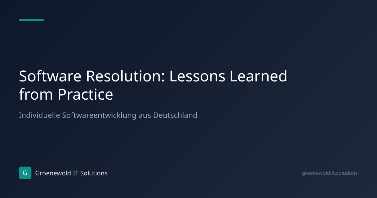 Article: Software Resolution: Lessons Learned from…