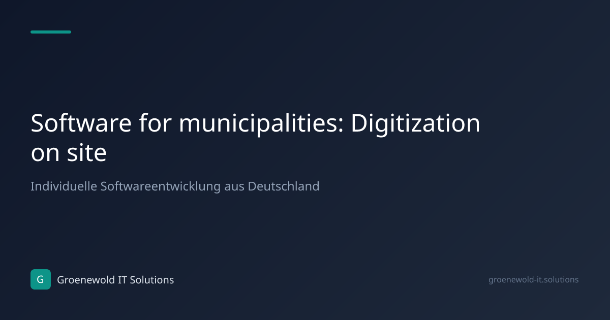 Article: Software for municipalities: Digitization on site