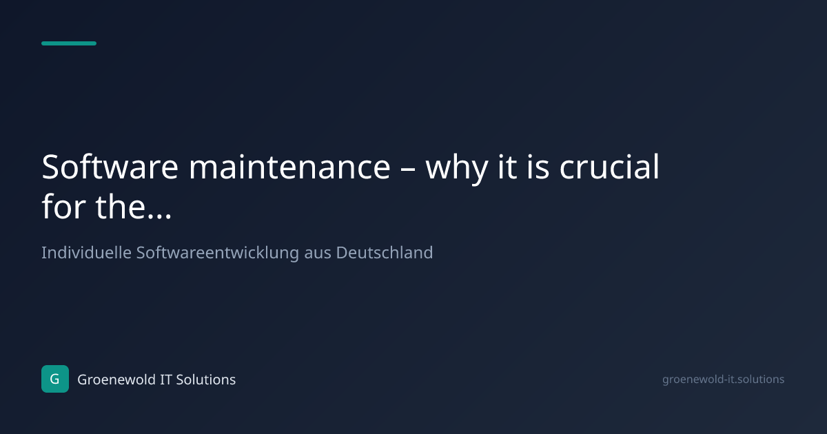 Article: Software maintenance – why it is crucial for…