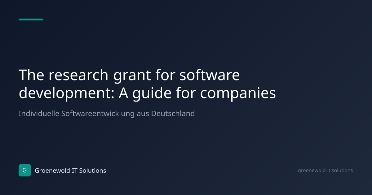 Article: The research grant for software development: A…